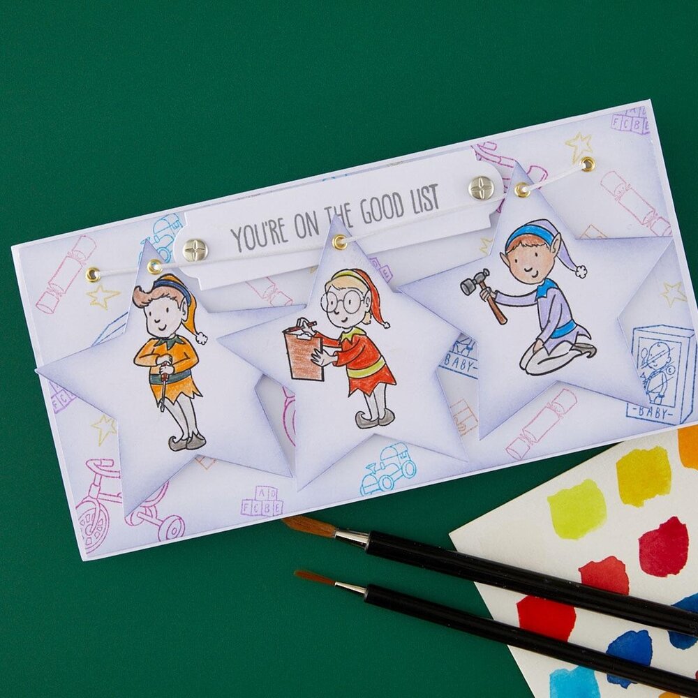 Spellbinders PRE-ORDER Elves at Work Clear Stamp Set (JGS0024) Spellbinders PRE-ORDER Elves at Work Clear Stamp Set (JGS0024)