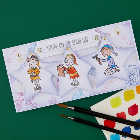Spellbinders PRE-ORDER Elves at Work Clear Stamp Set (JGS0024) Spellbinders PRE-ORDER Elves at Work Clear Stamp Set (JGS0024)