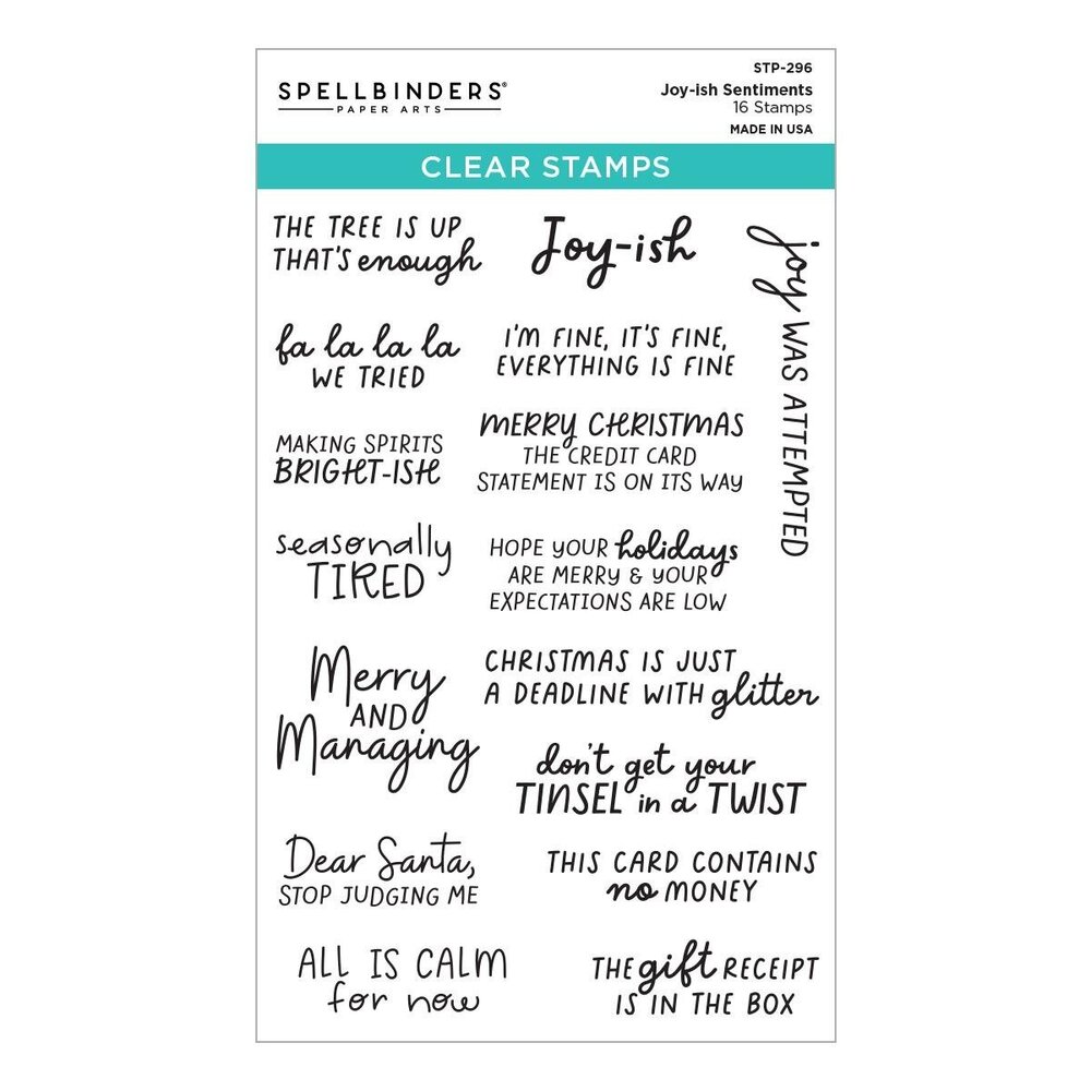 Spellbinders PRE-ORDER Merry Mayhem Joy-ish Sentiments Clear Stamp Set (STP-296) Spellbinders PRE-ORDER Merry Mayhem Joy-ish Sentiments Clear Stamp Set (STP-296)