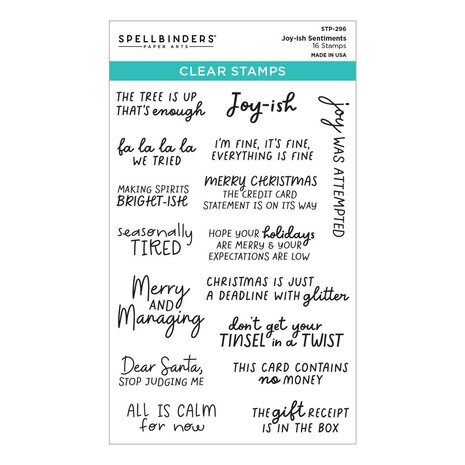 Spellbinders PRE-ORDER Merry Mayhem Joy-ish Sentiments Clear Stamp Set (STP-296) Spellbinders PRE-ORDER Merry Mayhem Joy-ish Sentiments Clear Stamp Set (STP-296)