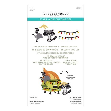 Spellbinders PRE-ORDER Merry Mayhem Deck the Dumpster Stamp & Die Set (SDS-246) Spellbinders PRE-ORDER Merry Mayhem Deck the Dumpster Stamp & Die Set (SDS-246)