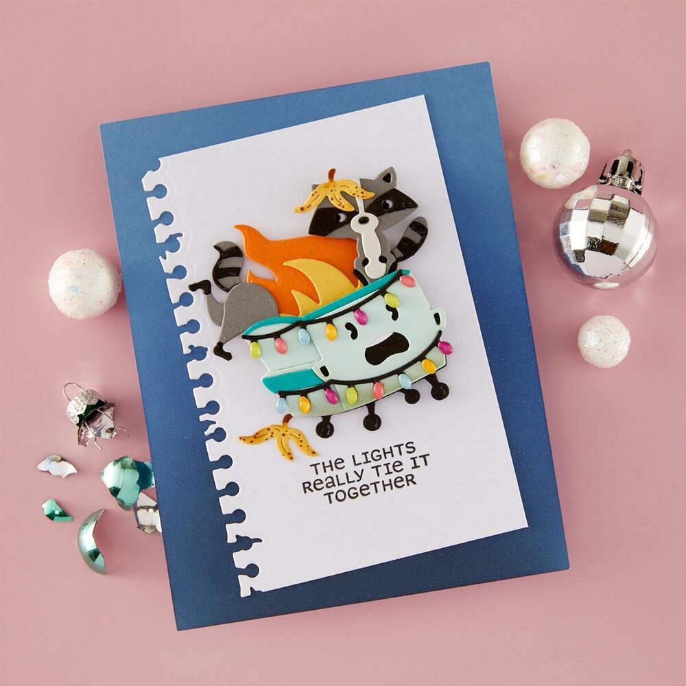 Spellbinders PRE-ORDER Merry Mayhem Deck the Dumpster Stamp & Die Set (SDS-246) Spellbinders PRE-ORDER Merry Mayhem Deck the Dumpster Stamp & Die Set (SDS-246)