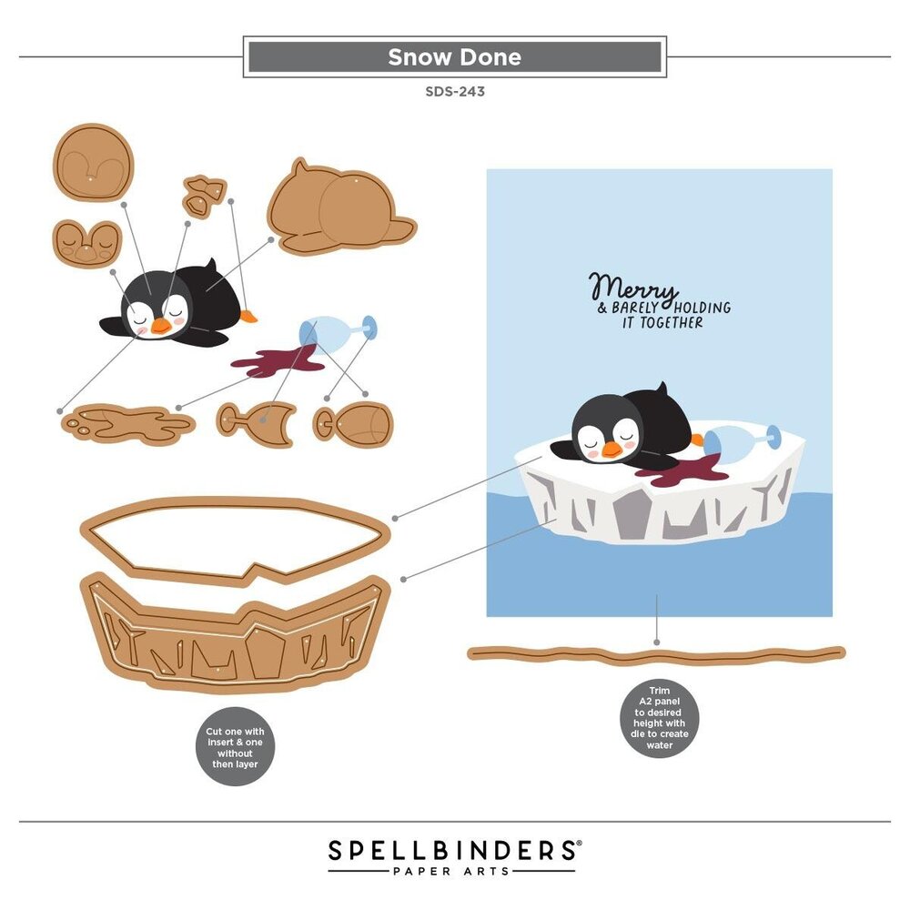 Spellbinders PRE-ORDER Merry Mayhem Snow Done Stamp & Die Set (SDS-243) Spellbinders PRE-ORDER Merry Mayhem Snow Done Stamp & Die Set (SDS-243)