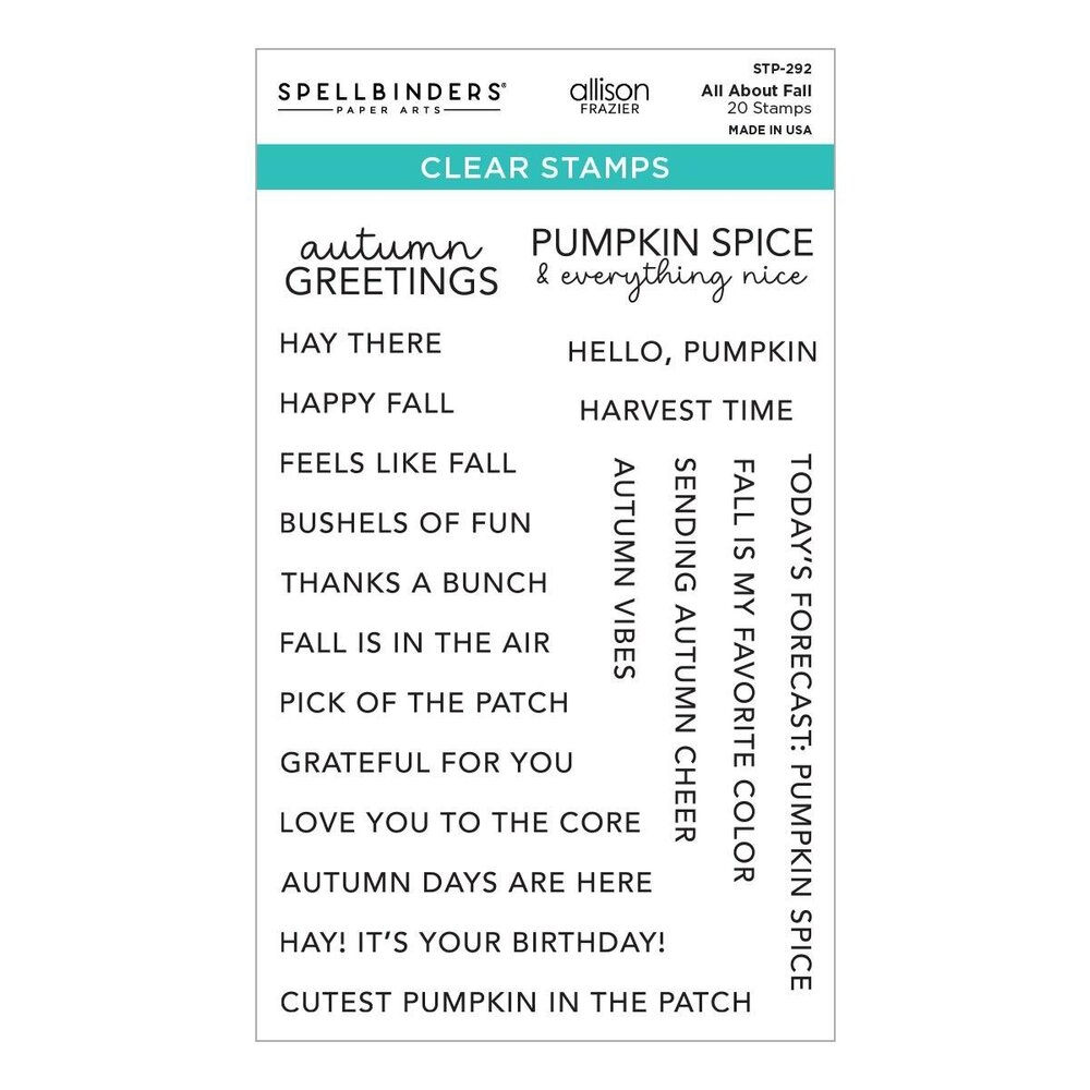 Spellbinders PRE-ORDER Fall Adventures All About Fall Clear Stamp Set (STP-292) Spellbinders PRE-ORDER Fall Adventures All About Fall Clear Stamp Set (STP-292)