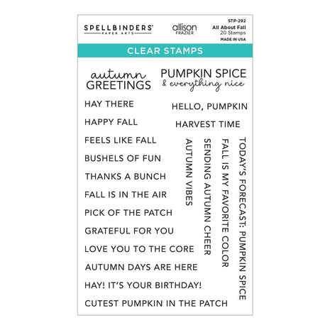 Spellbinders PRE-ORDER Fall Adventures All About Fall Clear Stamp Set (STP-292) Spellbinders PRE-ORDER Fall Adventures All About Fall Clear Stamp Set (STP-292)