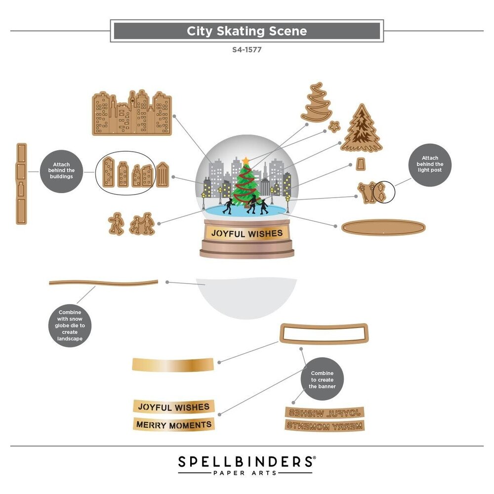 Spellbinders PRE-ORDER Snow Globe Scenes City Skating Scene Dies (S4-1577) Spellbinders PRE-ORDER Snow Globe Scenes City Skating Scene Dies (S4-1577)