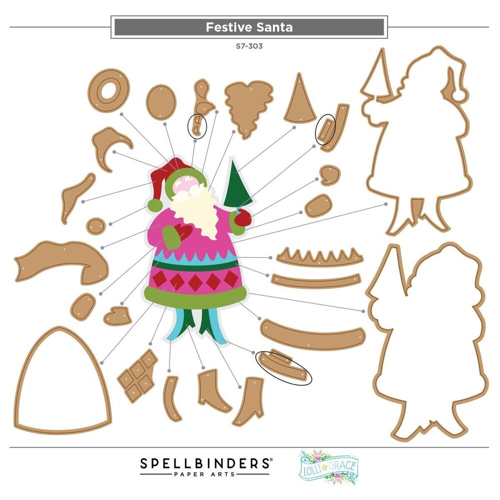 Spellbinders PRE-ORDER Festive Felt Christmas Festive Santa Dies (S7-303) Spellbinders PRE-ORDER Festive Felt Christmas Festive Santa Dies (S7-303)
