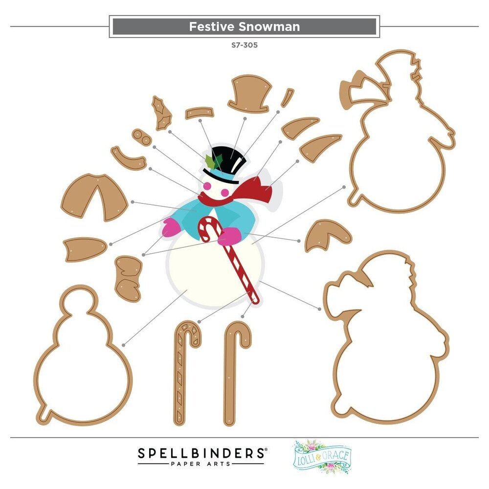 Spellbinders PRE-ORDER Festive Felt Christmas Festive Snowman Dies (S7-305)