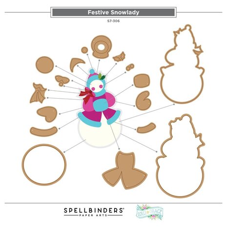 Spellbinders PRE-ORDER Festive Felt Christmas Festive Snowlady Dies (S7-306) Spellbinders PRE-ORDER Festive Felt Christmas Festive Snowlady Dies (S7-306)