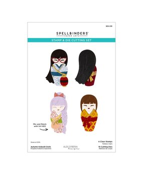 Spellbinders PRE-ORDER Autumn in Kyoto Autumn Kokeshi Dolls Stamp & Die Set (SDS-239)