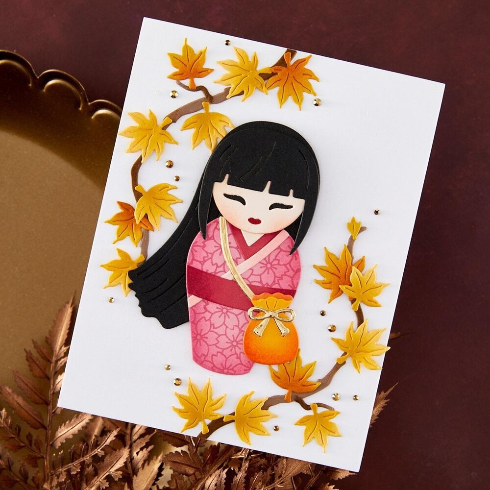 Spellbinders PRE-ORDER Autumn in Kyoto Autumn Kokeshi Dolls Stamp & Die Set (SDS-239) Spellbinders PRE-ORDER Autumn in Kyoto Autumn Kokeshi Dolls Stamp & Die Set (SDS-239)