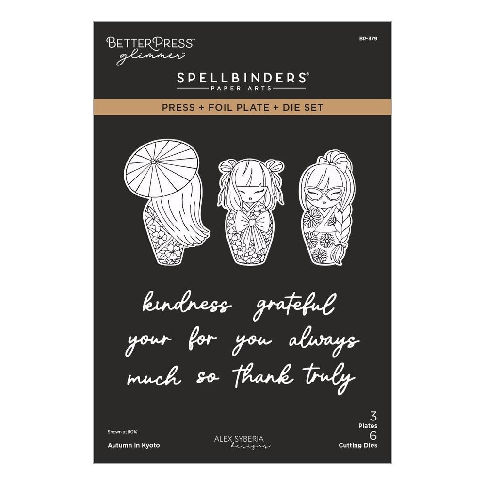 Spellbinders PRE-ORDER Autumn in Kyoto Press + Foil Plate & Die Set (BP-379)