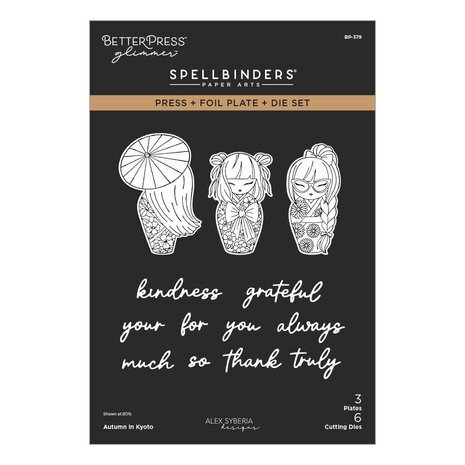 Spellbinders PRE-ORDER Autumn in Kyoto Press + Foil Plate & Die Set (BP-379)