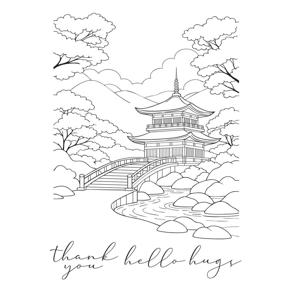 Spellbinders PRE-ORDER Autumn in Kyoto Scenic Press + Foil Plates (BP-383)