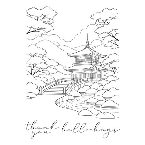 Spellbinders PRE-ORDER Autumn in Kyoto Scenic Press + Foil Plates (BP-383)