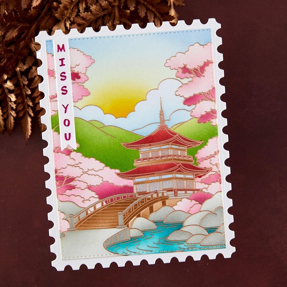 Spellbinders PRE-ORDER Autumn in Kyoto Scenic Press + Foil Plates (BP-383)