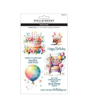 Spellbinders PRE-ORDER Snack Goals Rub-Ons Birthday Cheers (SCSR-010)
