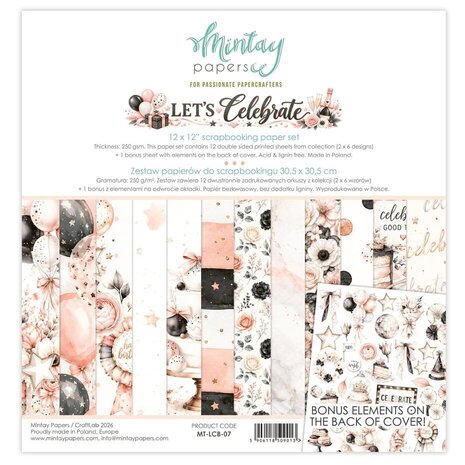 Mintay Let's Celebrate 12x12 Inch Paper Pad (MT-LCB-07) Mintay Let's Celebrate 12x12 Inch Paper Pad (MT-LCB-07)
