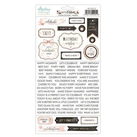 Mintay Let's Celebrate 6x12 Inch Paper Stickers Words (MT-LCB-13) Mintay Let's Celebrate 6x12 Inch Paper Stickers Words (MT-LCB-13)