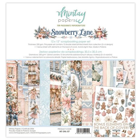 Mintay Snowberry Lane 12x12 Inch Paper Pad (MT-SNL-07) Mintay Snowberry Lane 12x12 Inch Paper Pad (MT-SNL-07)