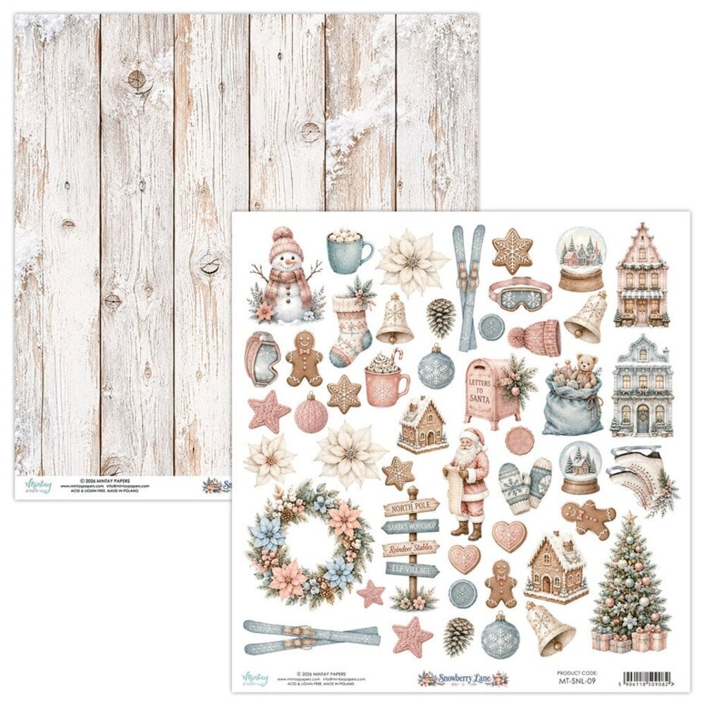 Mintay Snowberry Lane 12x12 Inch Paper Elements (MT-SNL-09) Mintay Snowberry Lane 12x12 Inch Paper Elements (MT-SNL-09)