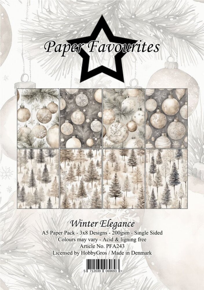 Paper Favourites Winter Elegance A5 Paper Pack (PFA243)