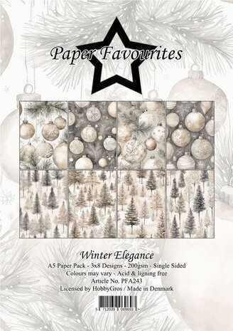 Paper Favourites Winter Elegance A5 Paper Pack (PFA243)
