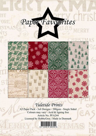 Paper Favourites Yuletide Prints A5 Paper Pack (PFA244)