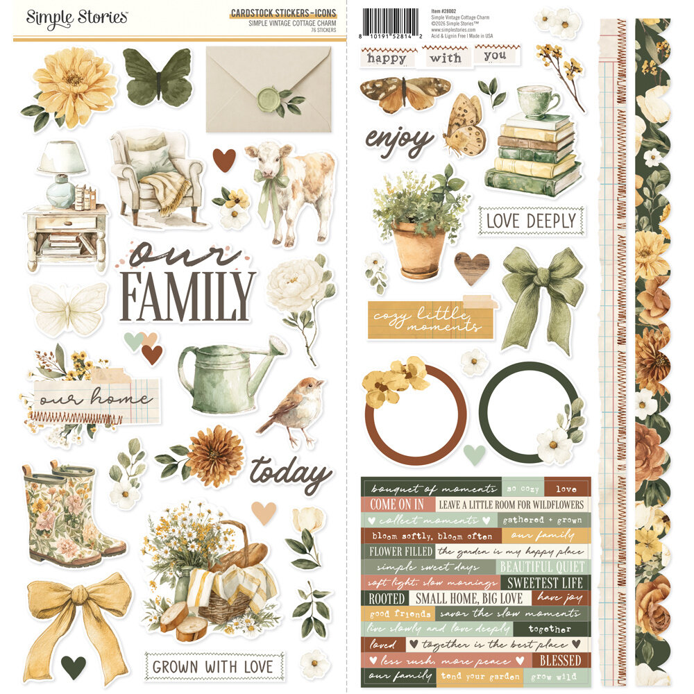 Simple Stories PRE-ORDER Simple Vintage Cottage Charm Cardstock Stickers Icons (28002) Simple Stories PRE-ORDER Simple Vintage Cottage Charm Cardstock Stickers Icons (28002)