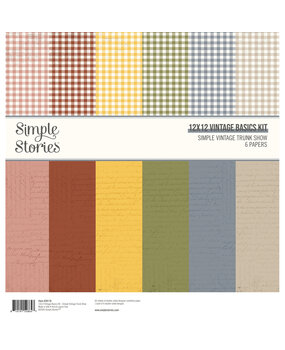 Simple Stories PRE-ORDER Simple Vintage Trunk Show 12x12 Inch Vintage Basics Kit (28116)
