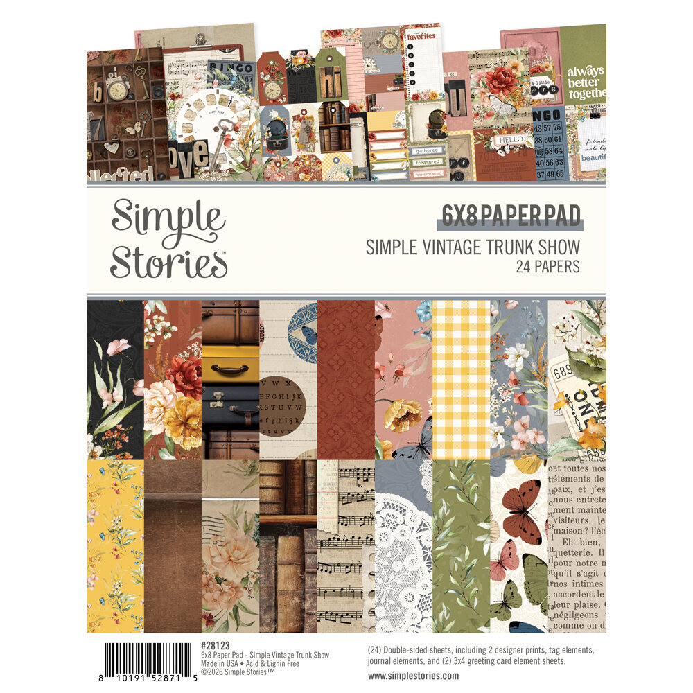Simple Stories PRE-ORDER Simple Vintage Trunk Show 6x8 Inch Pad (28123)