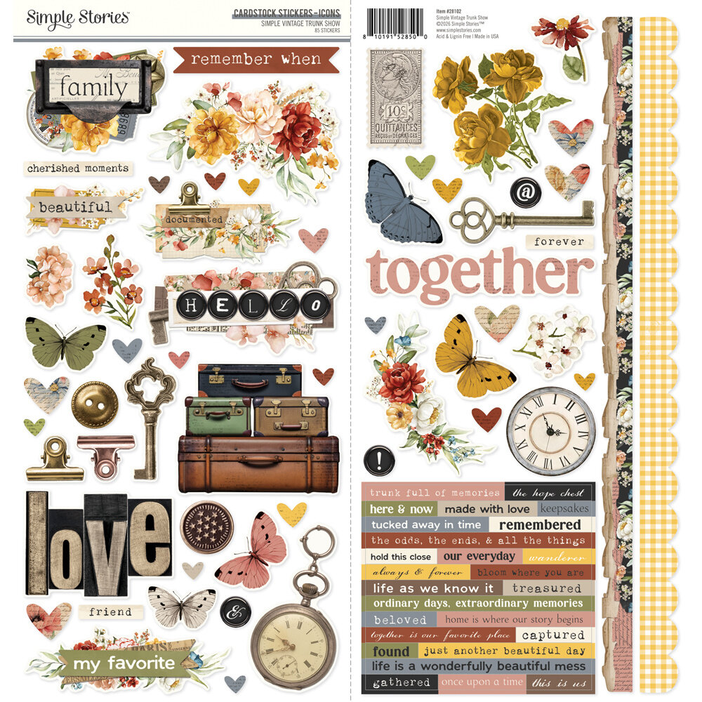 Simple Stories PRE-ORDER Simple Vintage Trunk Show Cardstock Stickers Icons (28102) Simple Stories PRE-ORDER Simple Vintage Trunk Show Cardstock Stickers Icons (28102)