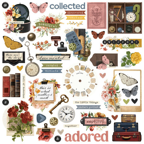 Simple Stories PRE-ORDER Simple Vintage Trunk Show Chipboard Pieces (28125)