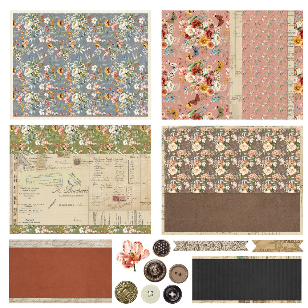 Simple Stories PRE-ORDER Simple Vintage Trunk Show 12x12 Inch Simple Cards Kit (28134)