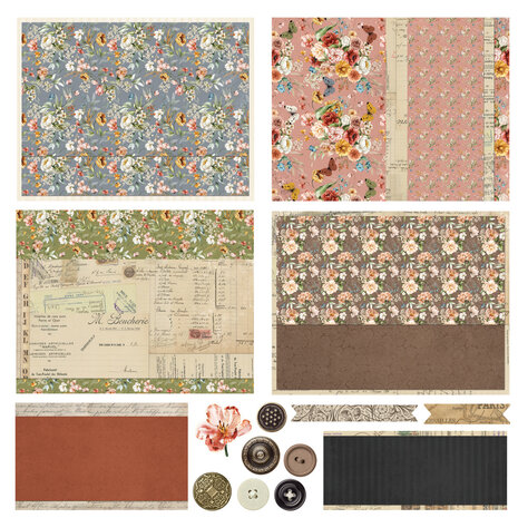 Simple Stories PRE-ORDER Simple Vintage Trunk Show 12x12 Inch Simple Cards Kit (28134)