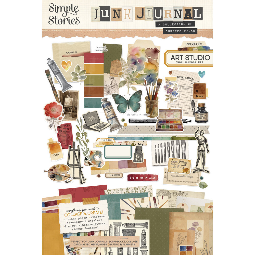 Simple Stories PRE-ORDER Junk Journal Kit Art Studio (27904)