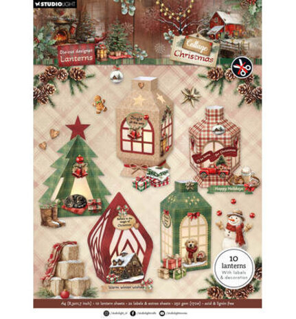 Studio Light PRE-ORDER Cottage Christmas DIY Lanterns A4 Die-Cut Paper Pad (SL-CC-DCPP515)