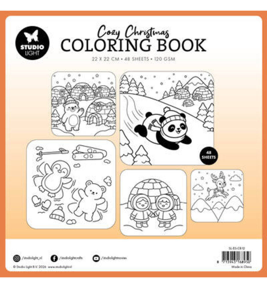 Studio Light PRE-ORDER Polar Magic 8x8 Inch Cozy Christmas Coloring Book (SL-ES-CB12)