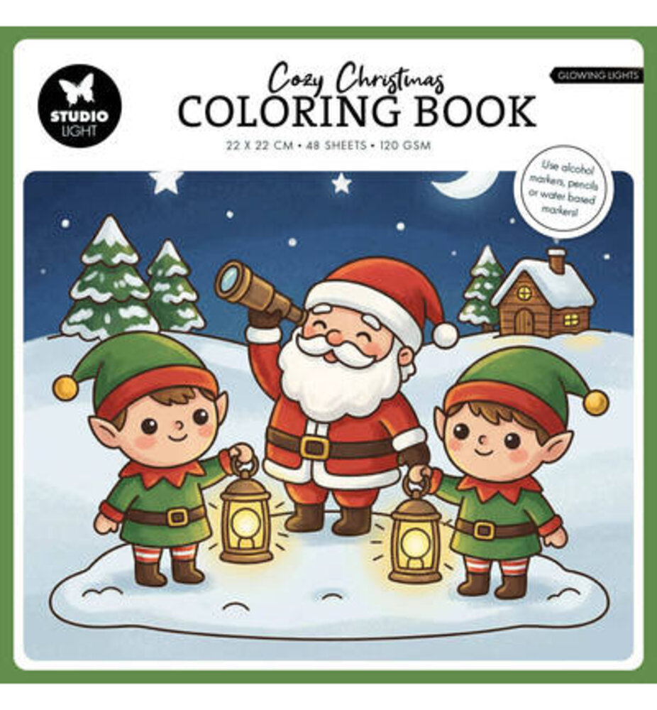 Studio Light PRE-ORDER Glowing Lights 8x8 Inch Cozy Christmas Coloring Book (SL-ES-CB14) Studio Light PRE-ORDER Glowing Lights 8x8 Inch Cozy Christmas Coloring Book (SL-ES-CB14)