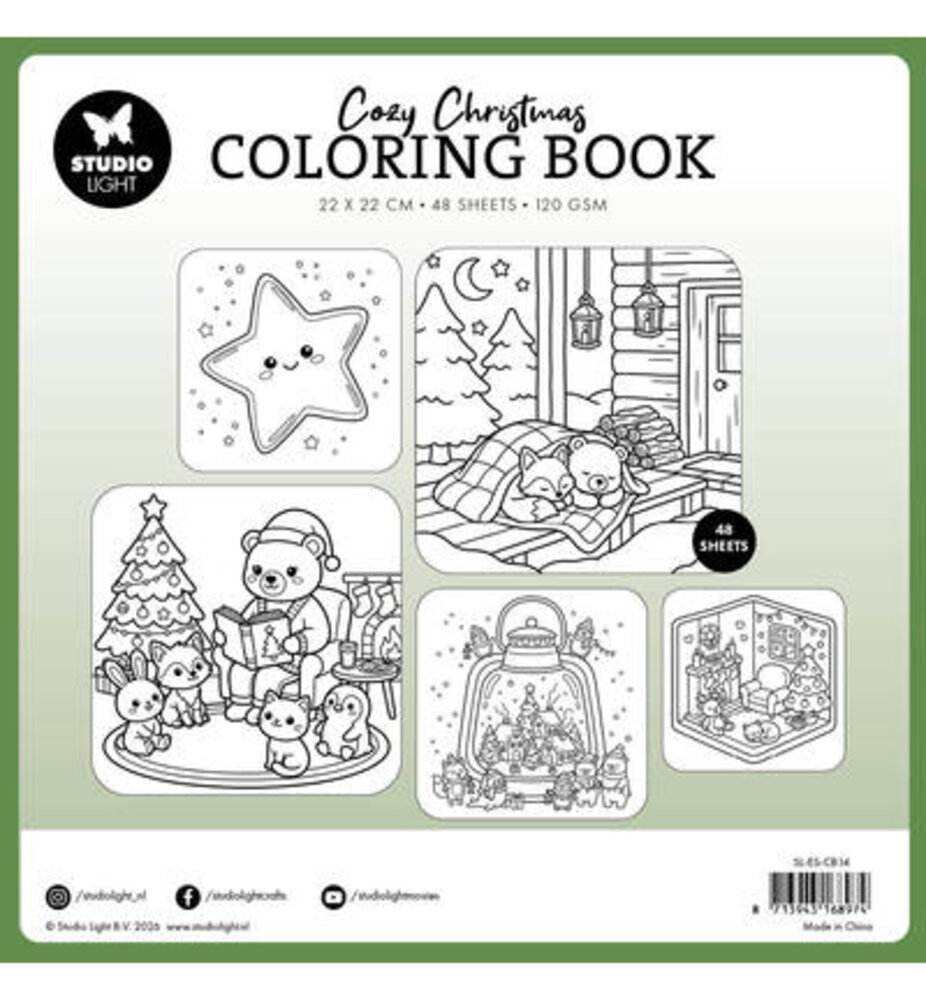 Studio Light PRE-ORDER Glowing Lights 8x8 Inch Cozy Christmas Coloring Book (SL-ES-CB14) Studio Light PRE-ORDER Glowing Lights 8x8 Inch Cozy Christmas Coloring Book (SL-ES-CB14)