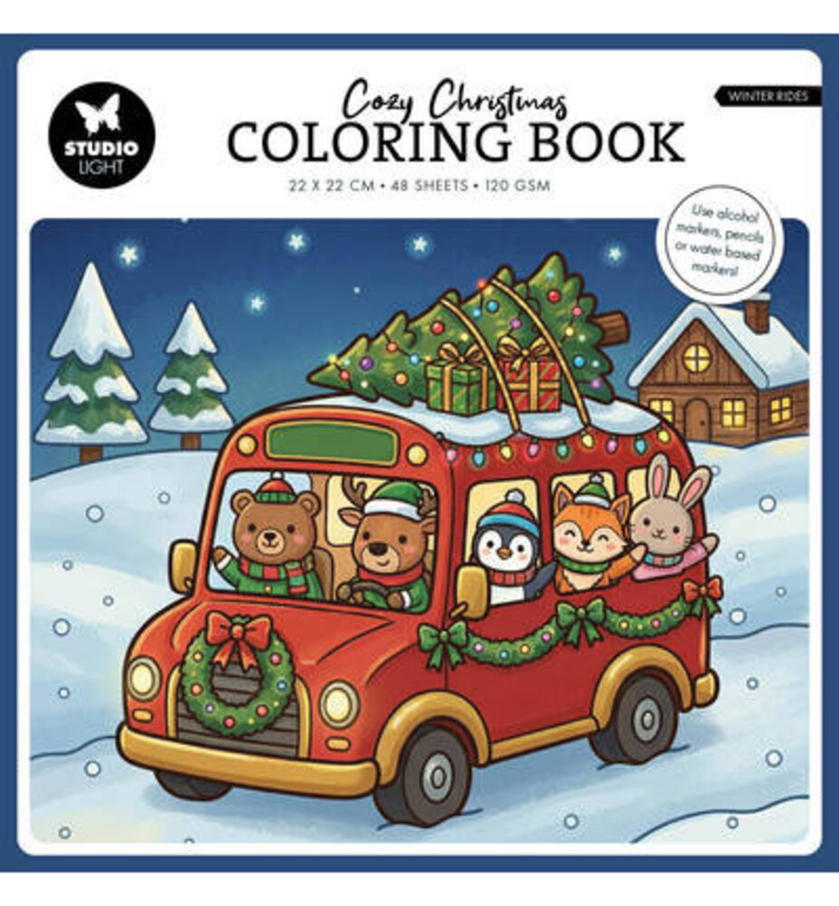 Studio Light PRE-ORDER Winter Rides 8x8 Inch Cozy Christmas Coloring Book (SL-ES-CB15) Studio Light PRE-ORDER Winter Rides 8x8 Inch Cozy Christmas Coloring Book (SL-ES-CB15)
