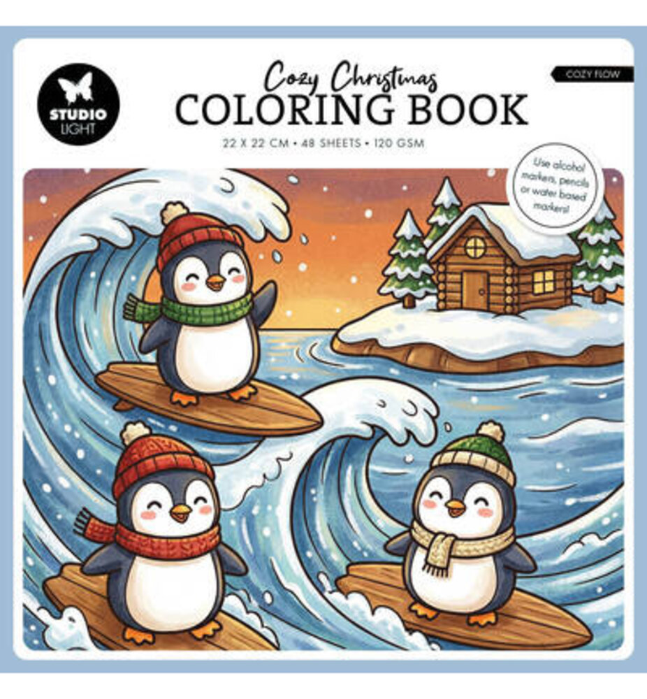 Studio Light PRE-ORDER Cozy Flow 8x8 Inch Cozy Christmas Coloring Book (SL-ES-CB16)