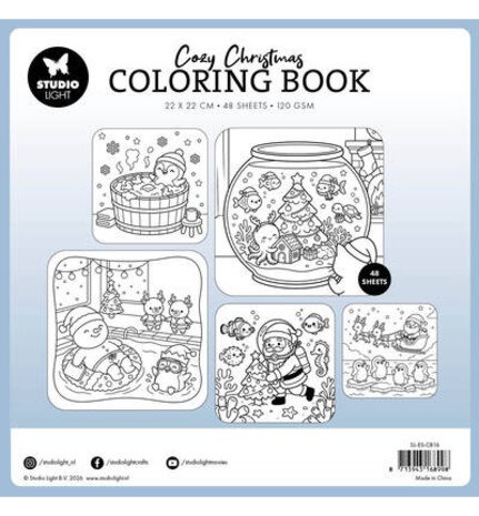 Studio Light PRE-ORDER Cozy Flow 8x8 Inch Cozy Christmas Coloring Book (SL-ES-CB16)