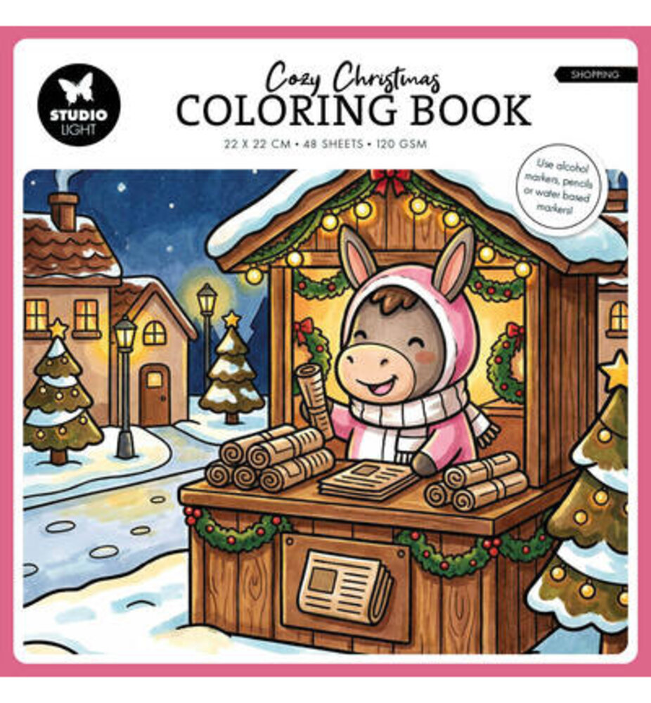 Studio Light PRE-ORDER Shopping 8x8 Inch Cozy Christmas Coloring Book (SL-ES-CB17)