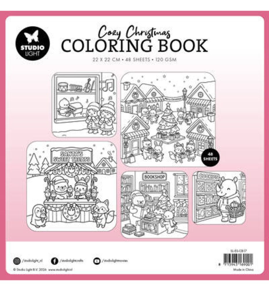 Studio Light PRE-ORDER Shopping 8x8 Inch Cozy Christmas Coloring Book (SL-ES-CB17)