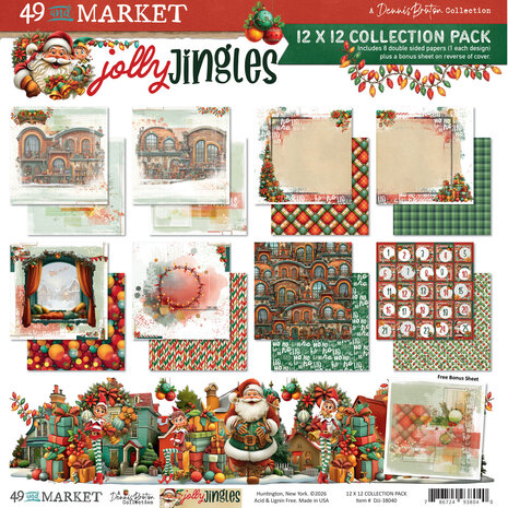 49 and Market PRE-ORDER Jolly Jingles 12x12 Inch Collection Pack (DJJ-38040)