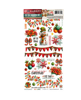 49 and Market PRE-ORDER Jolly Jingles 6x12 Inch Blendable Rub-on Transfer Set (DJJ-38194)