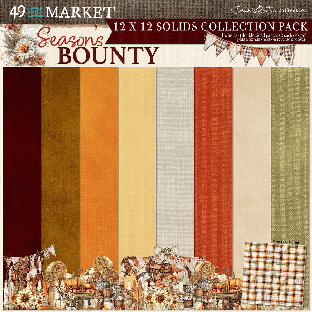 49 and Market PRE-ORDER Season's Bounty 12x12 Inch Solids Collection Pack (DSB-38514)