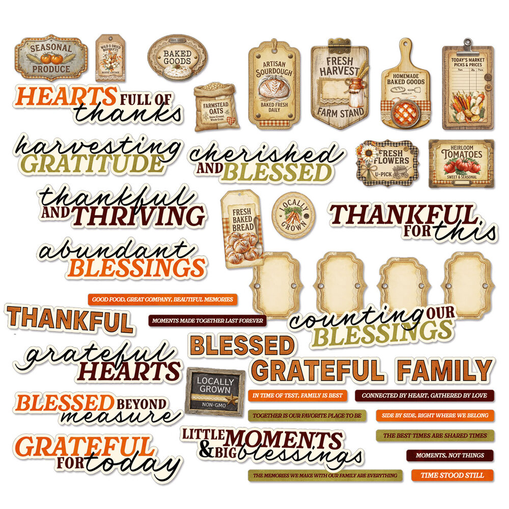 49 and Market PRE-ORDER Season's Bounty Chipboard Set (DSB-38712)