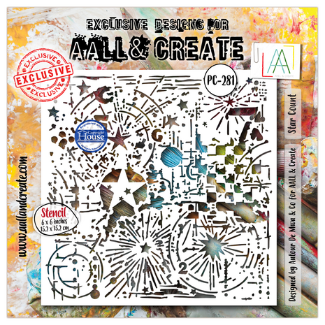 AALL and Create Universe of Patterns Masking Stencil 6x6 Inch Star Count (AALL-PC-281) AALL and Create Universe of Patterns Masking Stencil 6x6 Inch Star Count (AALL-PC-281)